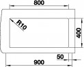 BLANCO 523145 Sink Subline 800-U white InFino manual Silgranit PuraDur