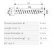 SPAX screw 3x30 semi-round head TXS, W, 4C