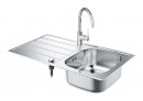 GROHE 31562SD1 Set K200 brushed stainless steel + Bau Edge chrome