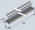 HETTICH 46836 cable channel to glue 1050mm plastic black