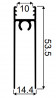 SEVROLL 03747 lower cover strip Simple/Blue 2m (for laminate 10mm) silver