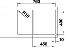 BLANCO 523190 Sink Axia III 45 S tartufo InFino with eccentric Silgranit PuraDur