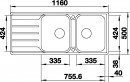 BLANCO 523037 Sink LEMIS 8 S-IF brushed stainless steel with eccentric
