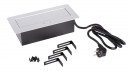 StrongPower Electric socket 3x 230V, French type, silver, FR