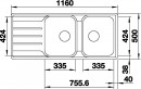 BLANCO 523036 Sink LEMIS 8 S-IF brushed stainless steel without eccentric