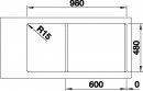 BLANCO 523033 Sink LEMIS 6 S-IF brushed stainless steel with eccentric