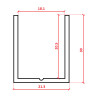 WC Al elox profile U side 18 mm, length 2 m