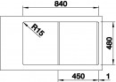 BLANCO 523031 Sink LEMIS 45 S-IF brushed stainless steel with eccentric