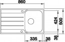 BLANCO 523031 Sink LEMIS 45 S-IF brushed stainless steel with eccentric