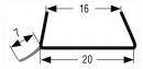 Sealing profile of plinth board L16/tr 3m