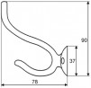 TULIP hook Rapallo satin nickel + screws