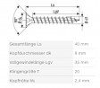 SPAX screw 4x40 countersunk head TXS, W, 4C MH, black zinc
