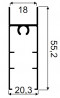 SEVROLL 05747 lower cover strip Simple/Blue 2m (for laminate 18mm) black mat