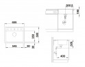 BLANCO 525875 Sink Dalago 6-F black with Silgranit PuraDur eccentric