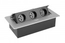 StrongPower Electric socket 3x230V, French type, silver