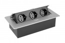StrongPower Electric socket 3x230V, Schuko, silver