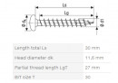 SPAX screw 6x30 semi-round head TXS,W,4C,