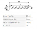 SPAX screw 3.5x20 semi-round head TXS,W,4C,