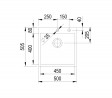 StrongSinks S3 Sink Duna 500, size 500 x 505 mm stainless steel with eccentric