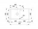 StrongSinks S3 Sink Dnipro 865, 865 x 505 mm stainless steel with excenter
