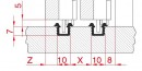 TERNO fittings for sliding doors upper/lower guide 401/N black 1.2m