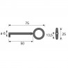 HETTICH 44565 key 08, matte nickel, length 74mm