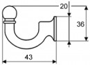 TULIP Hook Unico golden shiny + screws