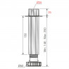 Rectification support leg of the central bed beam 148-250mm