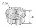 Flange for the support leg of the central bed beam +25mm