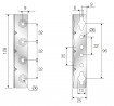 Bed connecting fittings 128x25x25x1.5mm