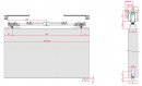 TERNO Step fittings set for interior sliding doors 30-80kg, 1 leaf, 2x damper