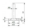 HT 9318260 Adjustable toe kick  bolt M8/80