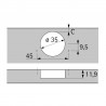 HETTICH 9313220 Novisys 105° TB45 loaded, screw, without SiSy