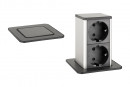 StrongPower PowerUp socket, 2x230V, Black, Schuko