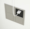 VersaHit Dual 1x 230V, USB A+C 5V brushed aluminum, French