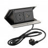 LEGRAND PopUp, 1x 230V, 1x USB A/C charger, brushed aluminum