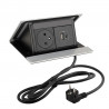 LEGRAND PopUp, 1x 230V, 1x USB A/C charger, anodized aluminum