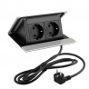 LEGRAND PopUp, 2x230V, anodized aluminum, SCHUKO