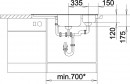 BLANCO 523667 Sink Delta II-F stainl.steel InFino silk gloss+eccent., 2 holes