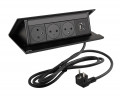 LEGRAND PopUp, 3x230V, 1x USB A/C, black matt