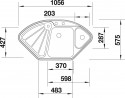 BLANCO 523667 Sink Delta II-F stainl.steel InFino silk gloss+eccent., 2 holes