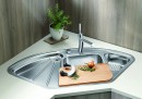 BLANCO 523667 Sink Delta II-F stainl.steel InFino silk gloss+eccent., 2 holes
