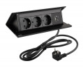 LEGRAND PopUp, 3x230V, 1x USB A/C, black matt, SCHUKO