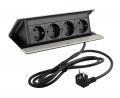 LEGRAND PopUp, 4x230V, brushed aluminum, SCHUKO