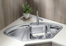 BLANCO 523667 Sink Delta II-F stainl.steel InFino silk gloss+eccent., 2 holes