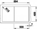 BLANCO 523663 Sink Classic Pro 5S-IF stainl.steel silk gloss InFino with eccent.