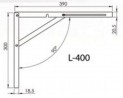 Folding bracket 400mm satin