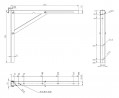 Folding bracket 400mm satin