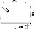 BLANCO 523661 Sink Classic Pro 45S-IF stainl.steel InFino silk gloss+eccent.