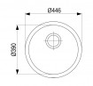StrongSinks S1 sink Ondava, polished stainless steel round prof. 444mm,top inst.